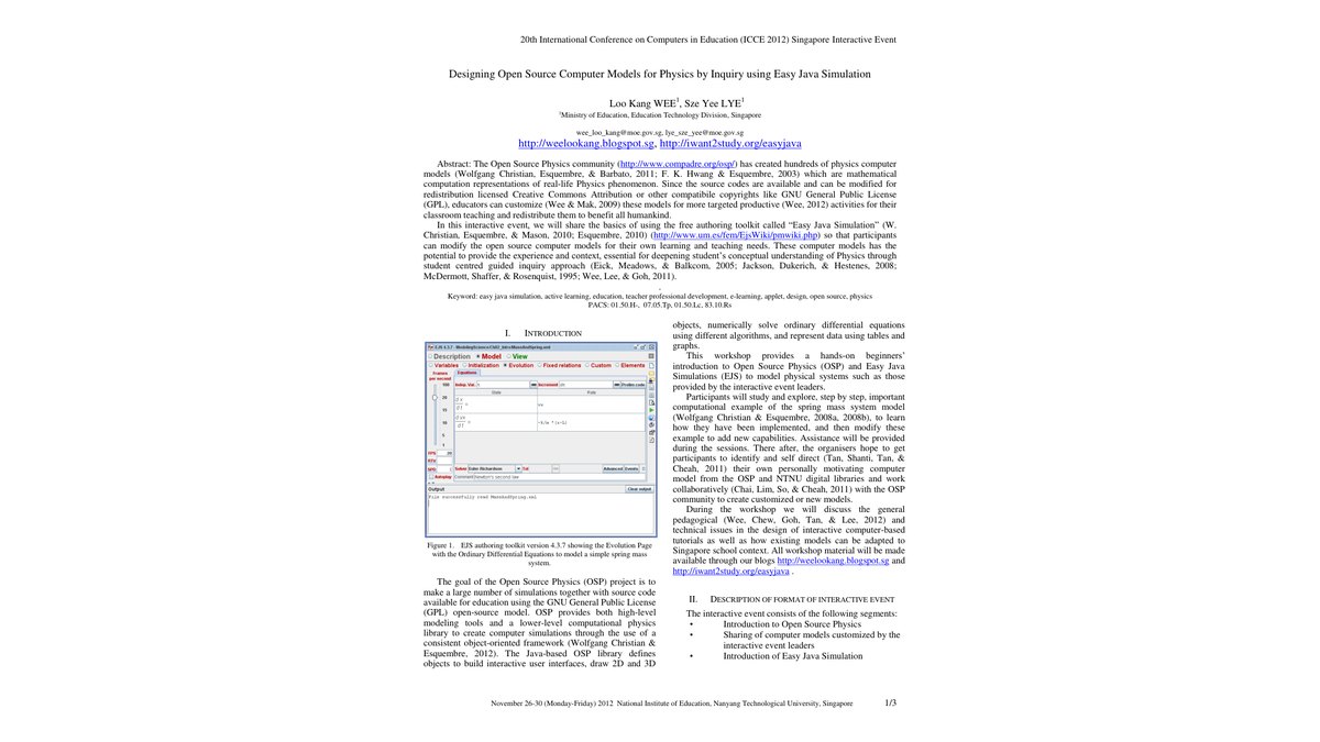 Designing Open Source Computer Models for Physics by Inquiry using Easy Java Simulation