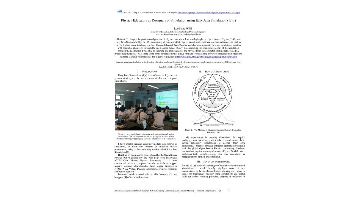 Physics Educators as Designers of Simulation using Easy Java Simulation (Ejs)