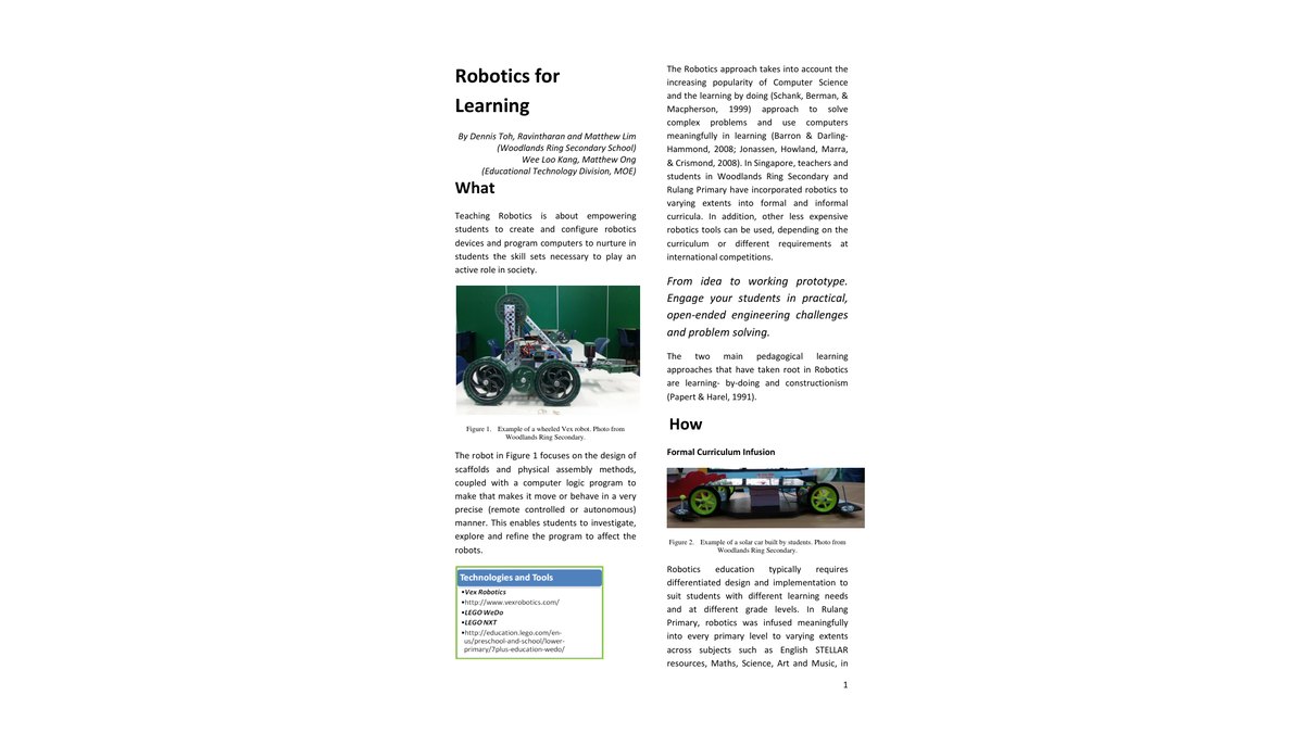 Robotics for Learning