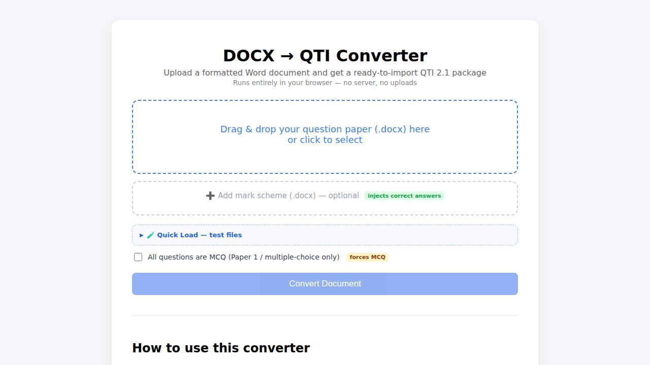 DOCX to QTI Converter thumbnail