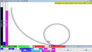 EJS Open Source Circular Loop Vertical Motion Java Applet thumbnail