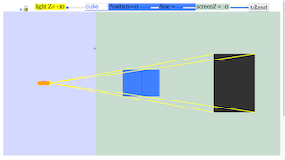 Left Light Source, Middle Object (Cube or Sphere) and Right Screen with ...