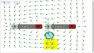 2 Magnetic Bars Field Javascript Html5 Applet Simulation Model
