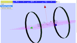 Helmholtz Coil Simulator/ Charged Particle Trapped In Magnetic Mirror Field thumbnail