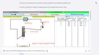 Strength Of An Electro Magnet With Variables Number Of Coils, Material Of Rod Type, Iro... thumbnail