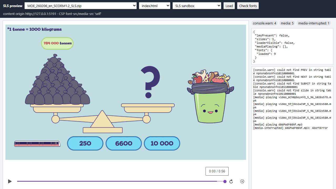 Fixed Storyline HTML5 package running successfully under SLS security rules