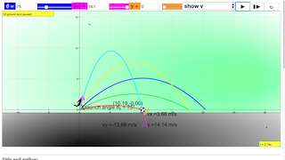 🎾Exercise and sports projectile JavaScript HTML5 Applet Simulation ...